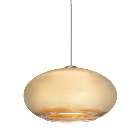 Besa Lighting Brio 7 Cord Pendant, Gold Foil, Satin Nickel Finish, 1x35W Halogen 1XT-2492GF-SN